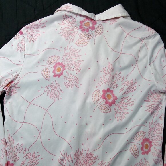 Vintage 70s Abstract Floral Polyester Disco Shirt - Picture 4 of 4